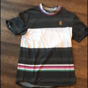 Australian Open mens checkered tennis shirt